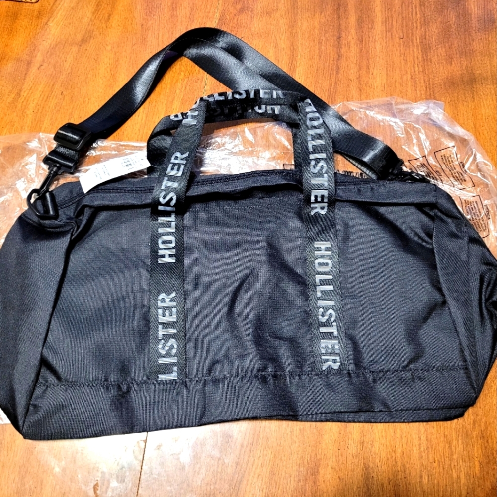 Hollister Black Duffel Bag